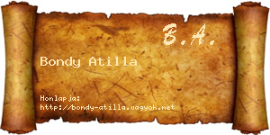 Bondy Atilla névjegykártya